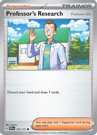 Professor's Research [Professor Elm] 123  - Reverse Holofoil SV Prismatic Evolutions - Common