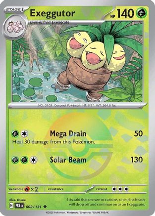 Exeggutor (Poke Ball Pattern) 002  - Holofoil SV Prismatic Evolutions - Uncommon