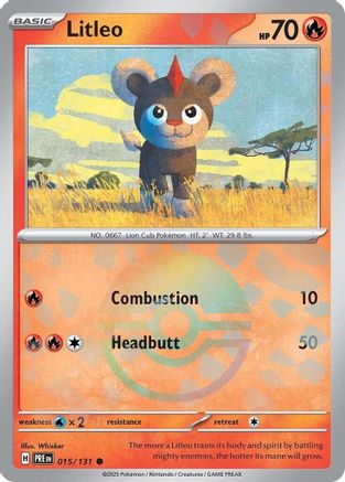 Litleo (Poke Ball Pattern) 015  - Holofoil SV Prismatic Evolutions - Common