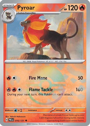 Pyroar (Poke Ball Pattern) 016  - Holofoil SV Prismatic Evolutions - Uncommon