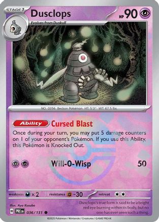 Dusclops (Poke Ball Pattern) 036  - Holofoil SV Prismatic Evolutions - Common