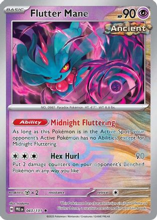 Flutter Mane (Poke Ball Pattern) 043  - Holofoil SV Prismatic Evolutions - Rare