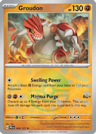 Groudon (Poke Ball Pattern) 049  - Holofoil SV Prismatic Evolutions - Rare