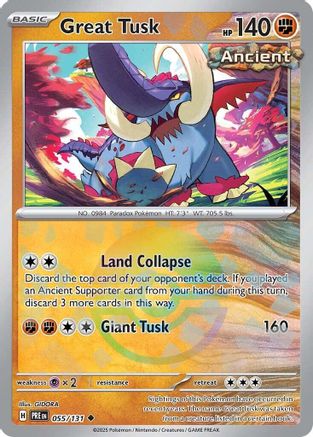 Great Tusk (Poke Ball Pattern) 055  - Holofoil SV Prismatic Evolutions - Uncommon