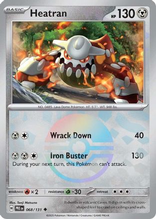 Heatran (Poke Ball Pattern) 068  - Holofoil SV Prismatic Evolutions - Uncommon