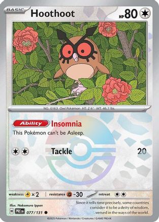 Hoothoot (Poke Ball Pattern) 077  - Holofoil SV Prismatic Evolutions - Common