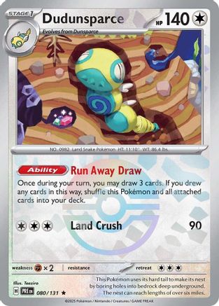 Dudunsparce (Poke Ball Pattern) 080  - Holofoil SV Prismatic Evolutions - Rare