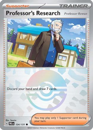 Professor's Research [Professor Rowan] (Poke Ball Pattern) 124  - Holofoil SV Prismatic Evolutions - Common