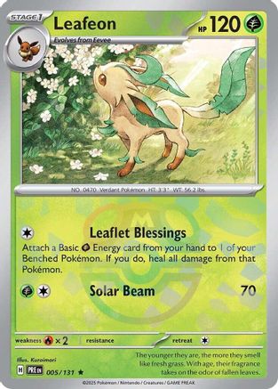 Leafeon (Master Ball Pattern) 005  - Holofoil SV Prismatic Evolutions - Rare