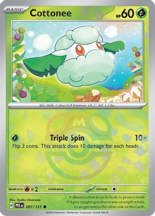 Cottonee (Master Ball Pattern) 007  - Holofoil SV Prismatic Evolutions - Common