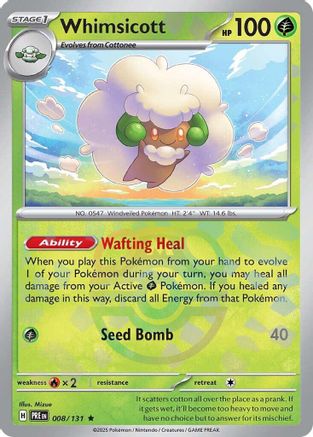 Whimsicott (Master Ball Pattern) 008  - Holofoil SV Prismatic Evolutions - Rare