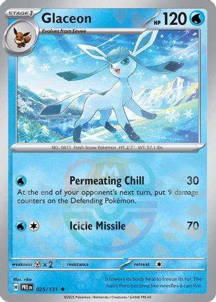 Glaceon (Master Ball Pattern) 025  - Holofoil SV Prismatic Evolutions - Rare
