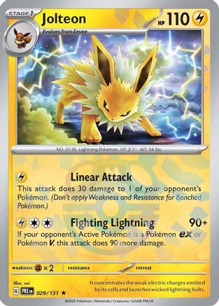 Jolteon (Master Ball Pattern) 029  - Holofoil SV Prismatic Evolutions - Rare