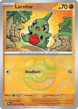 Larvitar (Master Ball Pattern) 047  - Holofoil SV Prismatic Evolutions - Common