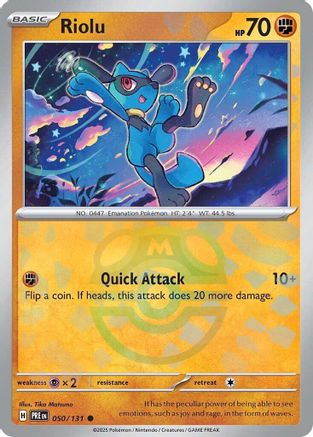 Riolu (Master Ball Pattern) 050  - Holofoil SV Prismatic Evolutions - Common