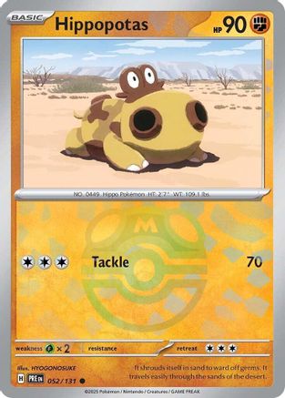 Hippopotas (Master Ball Pattern) 052  - Holofoil SV Prismatic Evolutions - Common