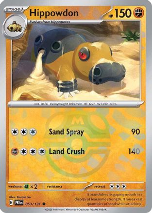 Hippowdon (Master Ball Pattern) 053  - Holofoil SV Prismatic Evolutions - Common