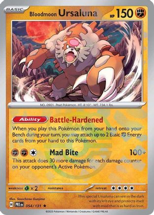 Bloodmoon Ursaluna (Master Ball Pattern) 054  - Holofoil SV Prismatic Evolutions - Rare