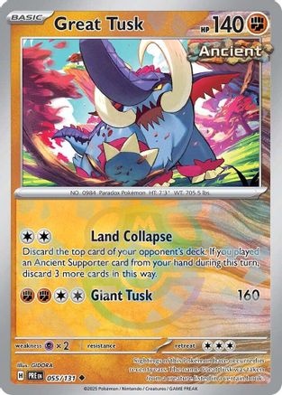 Great Tusk (Master Ball Pattern) 055  - Holofoil SV Prismatic Evolutions - Uncommon