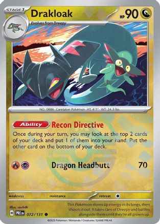 Drakloak (Master Ball Pattern) 072  - Holofoil SV Prismatic Evolutions - Common