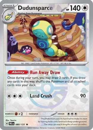 Dudunsparce (Master Ball Pattern) 080  - Holofoil SV Prismatic Evolutions - Rare