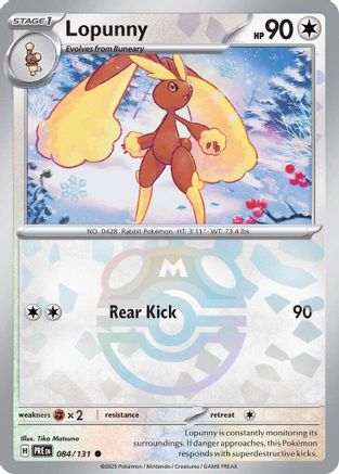 Lopunny (Master Ball Pattern) 084  - Holofoil SV Prismatic Evolutions - Common