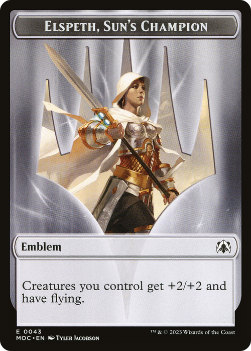 Elspeth, Sun's Champion Emblem (TMOC-043) - March of the Machine Commander Tokens