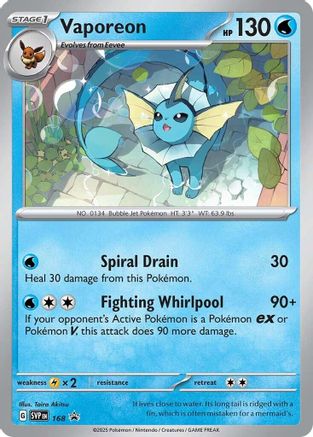 Vaporeon (Cosmos Holo) 168  - Holofoil SV Scarlet & Violet Promo Cards - Promo