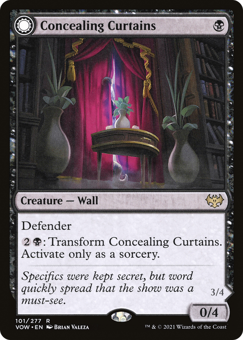 Concealing Curtains (VOW-101) - Innistrad: Crimson Vow: (Double Faced Transform) Foil