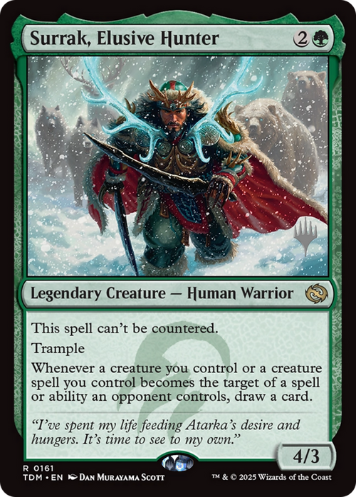 Surrak, Elusive Hunter (PPTDM-161P) - Promo Pack: Tarkir: Dragonstorm Foil