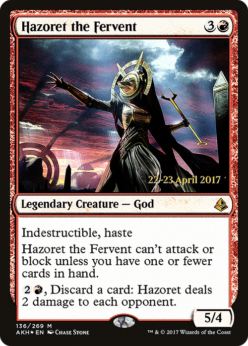Hazoret the Fervent (PRE-136S) - Amonkhet Promos Foil