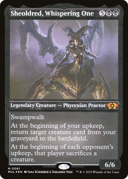 Sheoldred, Whispering One (Foil Etched) (MUL-081) - Multiverse Legends Foil