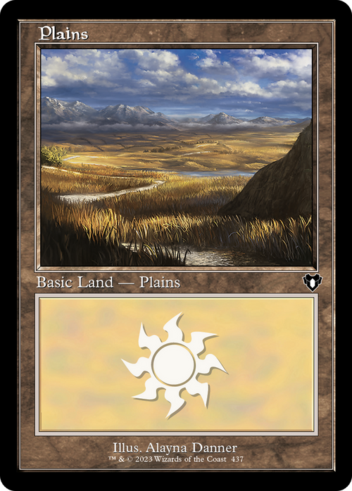 Plains (437) (Retro Frame) (CMM-437) - Commander Masters Foil