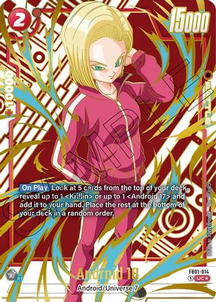 Android 18 - FB01-014 (Alternate Art) (FB01-014) - Awakened Pulse Alternate Art Reprints Holofoil