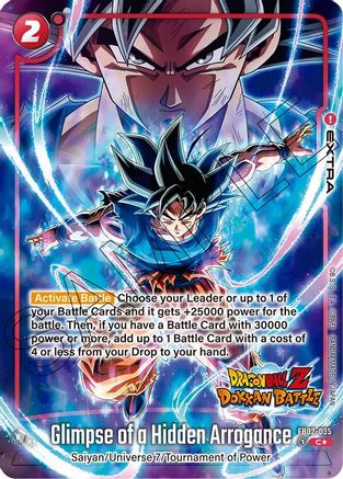 Glimpse of a Hidden Arrogance (Dragon Ball Z Dokkan Battle Alternate Art) (FB02-035) - Blazing Aura Alternate Art Reprints Holofoil