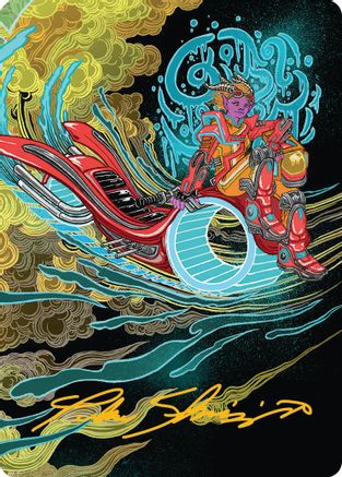 Cloudspire Skycycle Art Card (Gold-Stamped Signature) (AADFT-044) - Art Series: Aetherdrift