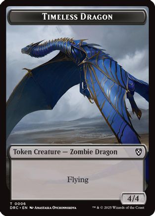 Timeless Dragon // Zombie (0003) Double-Sided Token (DRC-6 // 3) - Commander: Aetherdrift
