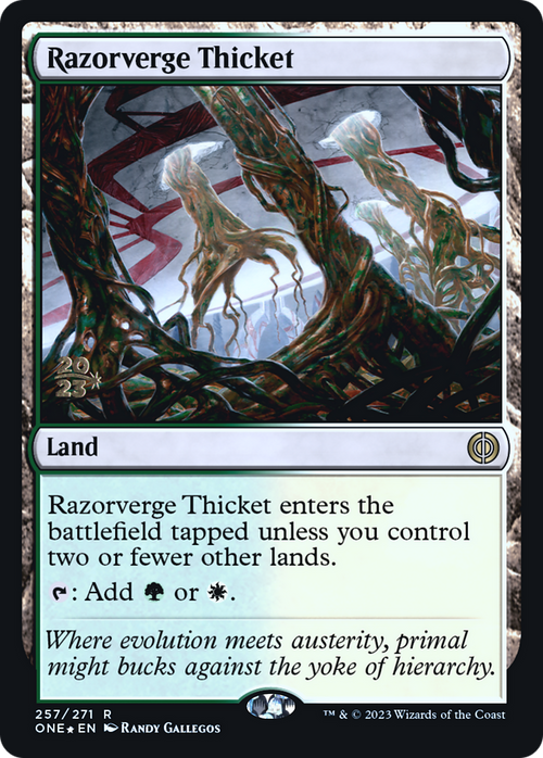 Razorverge Thicket (PRE-257) - Phyrexia: All Will Be One Promos Foil