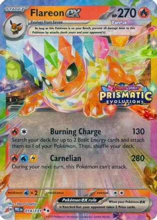 Flareon ex (Prismatic Evolutions Stamp) 014/131  - Holofoil Miscellaneous Cards & Products - Promo