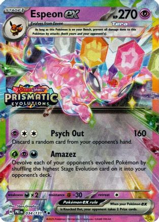 Espeon ex (Prismatic Evolutions Stamp) 034/131  - Holofoil Miscellaneous Cards & Products - Promo