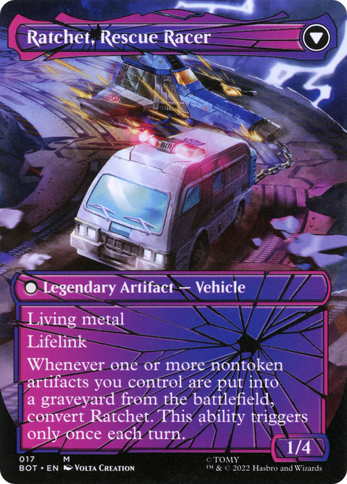 Ratchet, Field Medic (Shattered Glass) (BOT-017) - Transformers: (convertdfc, shatteredglass) (Borderless) Foil