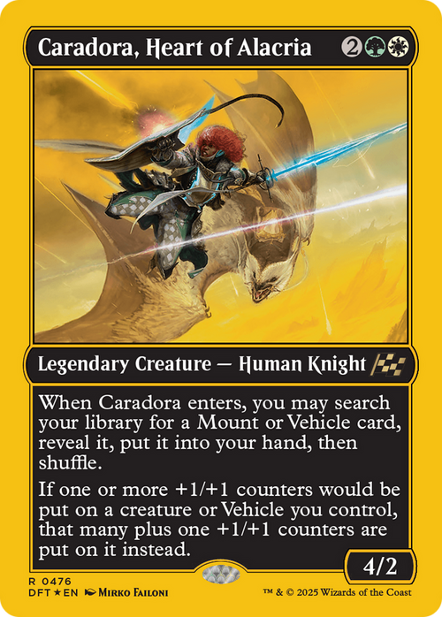 Caradora, Heart of Alacria (First-Place Foil) (DFT-476) - Aetherdrift Foil