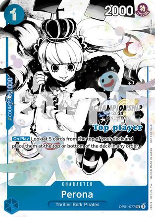 Perona (Championship 2024 Top Player Pack Vol. 2) (OP01-077) - One Piece Promotion Cards Foil