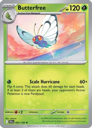 Butterfree 003  - Reverse Holofoil SV09 Journey Together - Rare