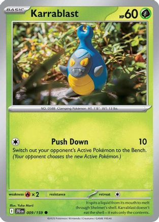 Karrablast 009  - Reverse Holofoil SV09 Journey Together - Common
