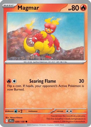 Magmar 020  - Reverse Holofoil SV09 Journey Together - Common