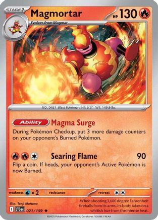 Magmortar 021  - Holofoil SV09 Journey Together - Rare