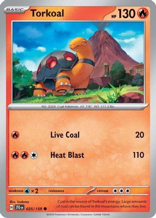 Torkoal 025  - Reverse Holofoil SV09 Journey Together - Common