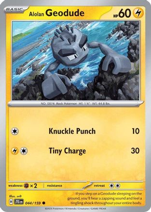Alolan Geodude 044  - Reverse Holofoil SV09 Journey Together - Common