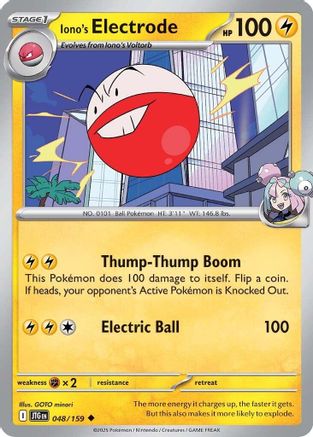 Iono's Electrode 048  - Reverse Holofoil SV09 Journey Together - Uncommon